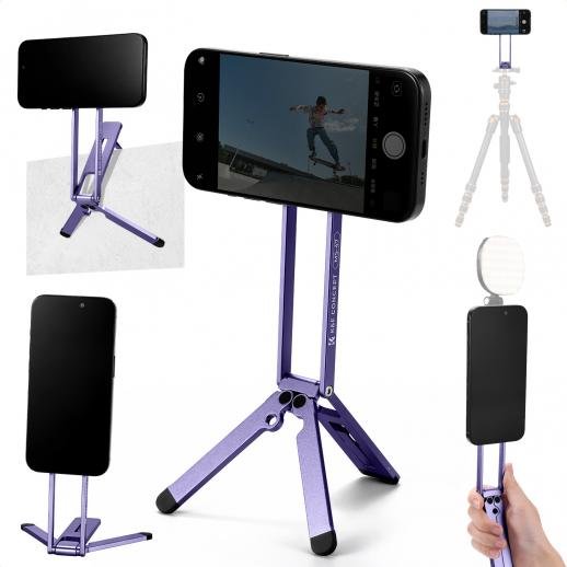 K&F Concept Magnetic Phone Tripod Stand (Purple)