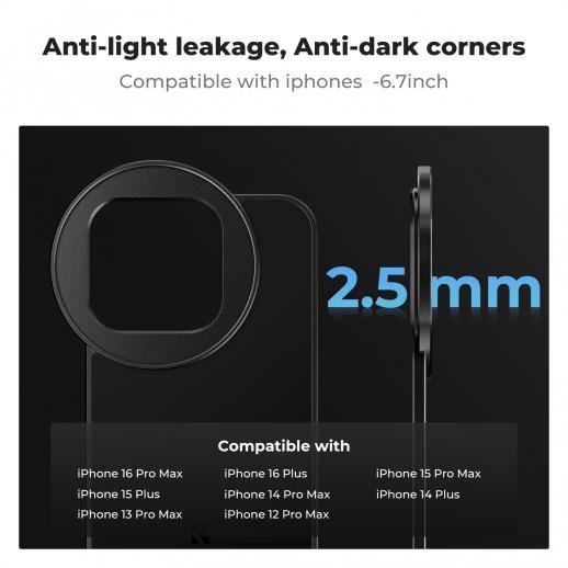 K&F Concept Filter 67mm universal screw port 6.7-inch iPhone Magsafe metal double-sided magnetic filter holder black (color box, CPE bag, thank you card, card)