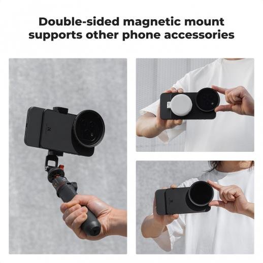 K&F Concept Filter 67mm universal screw port 6.7-inch iPhone Magsafe metal double-sided magnetic filter holder black (color box, CPE bag, thank you card, card)