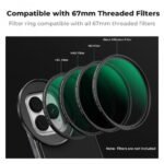 K&F Concept 6.1 inch Magnetic Lens Filter Mount Adapter Compatible with iPhone and 67mm Threaded Filters