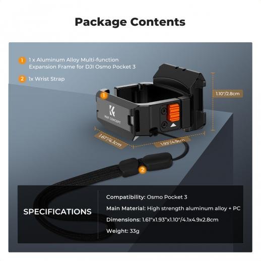 Distributor Lensa dan Aksesoris Fotografi Digital Pratama Retailindo Pocket 3 Aluminum Alloy Multi - function Expansion Frame
