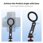 K&F Concept Magnetic Metal Phone Mount with Cold Shoe | Adjustable Rotatable Phone Holder for iPhone 16/15/14/13 Series, Camera Monitoring, Tripod & Stabilizer