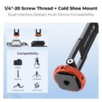 K&F Concept Magnetic Metal Phone Mount with Cold Shoe | Adjustable Rotatable Phone Holder for iPhone 16/15/14/13 Series, Camera Monitoring, Tripod & Stabilizer