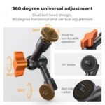 6 Magic Arm Kit 1/4 Screw 360° Ballhead Articulating Mini Arm Mount for Monitor, LED Light, Webcam