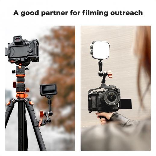 6 Magic Arm Kit 1/4 Screw 360° Ballhead Articulating Mini Arm Mount for Monitor, LED Light, Webcam