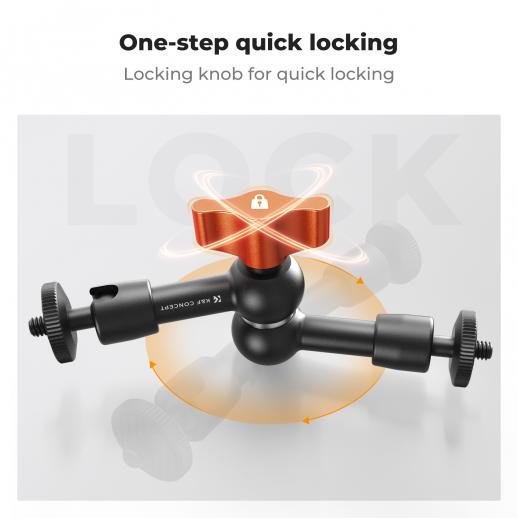 6 Magic Arm Kit 1/4 Screw 360° Ballhead Articulating Mini Arm Mount for Monitor, LED Light, Webcam