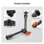 K&F Concept 9.8" Magic Arm Camera Mount with Dual 360° Ball Heads & 1/4" Screw for DSLR, Monitor, LED Light, Flash, Microphone & Camera Cage
