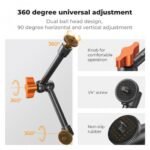 K&F Concept 9.8" Magic Arm Camera Mount with Dual 360° Ball Heads & 1/4" Screw for DSLR, Monitor, LED Light, Flash, Microphone & Camera Cage