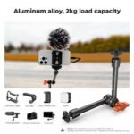 K&F Concept 9.8" Magic Arm Camera Mount with Dual 360° Ball Heads & 1/4" Screw for DSLR, Monitor, LED Light, Flash, Microphone & Camera Cage