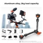 K&F Concept 11" Magic Arm Camera Mount with Dual 360° Ball Heads | 1/4" Screw Articulating Friction Arm for Camera Monitor, LED Light & Camera Rig