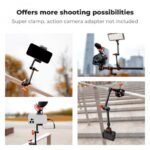 K&F Concept 11" Magic Arm Camera Mount with Dual 360° Ball Heads | 1/4" Screw Articulating Friction Arm for Camera Monitor, LED Light & Camera Rig