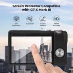 K&F Concept Canon G7X III Silicone Protective Case with Screen Protector Set - Anti-Scratch Shockproof Soft Skin Black