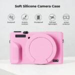 K&F Concept Canon G7X III Silicone Protective Case with Screen Protector Set - Anti-Scratch Shockproof Soft Skin Pink