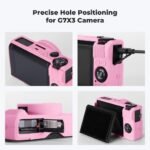 K&F Concept Canon G7X III Silicone Protective Case with Screen Protector Set - Anti-Scratch Shockproof Soft Skin Pink