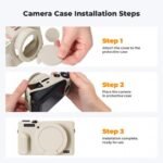 K&F Concept Canon G7X III Silicone Protective Case with Screen Protector Set - Anti-Scratch Shockproof Soft Skin Beige