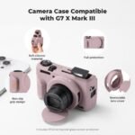 K&F Concept Canon G7X III Silicone Protective Case with Screen Protector Set Anti-Scratch Shockproof Soft Skin Purple