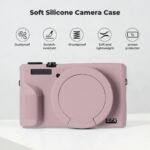 K&F Concept Canon G7X III Silicone Protective Case with Screen Protector Set Anti-Scratch Shockproof Soft Skin Purple