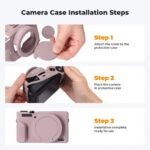 K&F Concept Canon G7X III Silicone Protective Case with Screen Protector Set Anti-Scratch Shockproof Soft Skin Purple