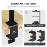 K&F Concept 37-90cm C-Clamp Desktop Stand with Ball Head, Light Stand Adapter, and Phone Holder