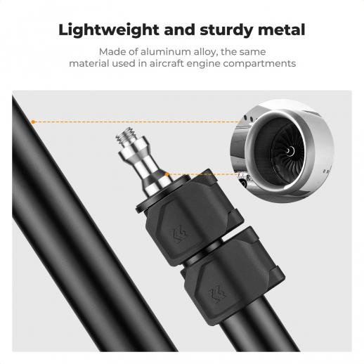 K&F Concept 37-90cm C-Clamp Desktop Stand with Ball Head, Light Stand Adapter, and Phone Holder