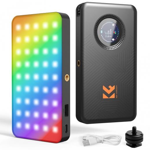 K&F CONCEPT RGB Video Light - 5000mAh Portable Camera Light
