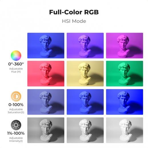 K&F CONCEPT RGB Video Light - 5000mAh Portable Camera Light