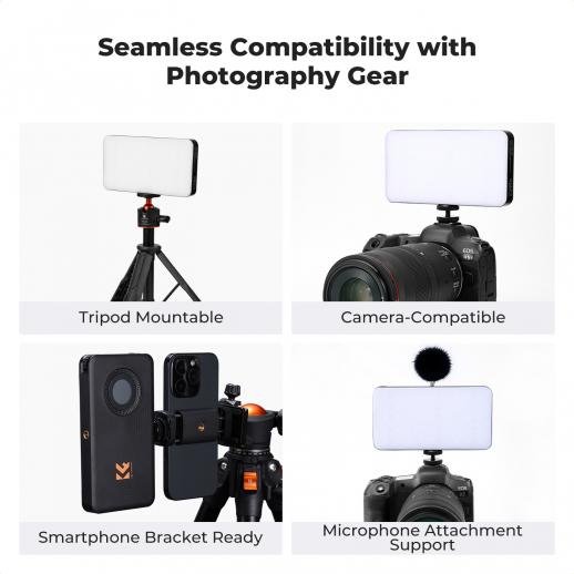 K&F CONCEPT RGB Video Light - 5000mAh Portable Camera Light