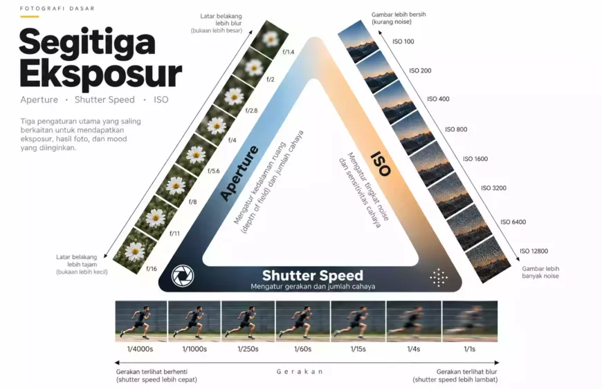 Infografik Segitiga Eksposur Fotografi Dasar
